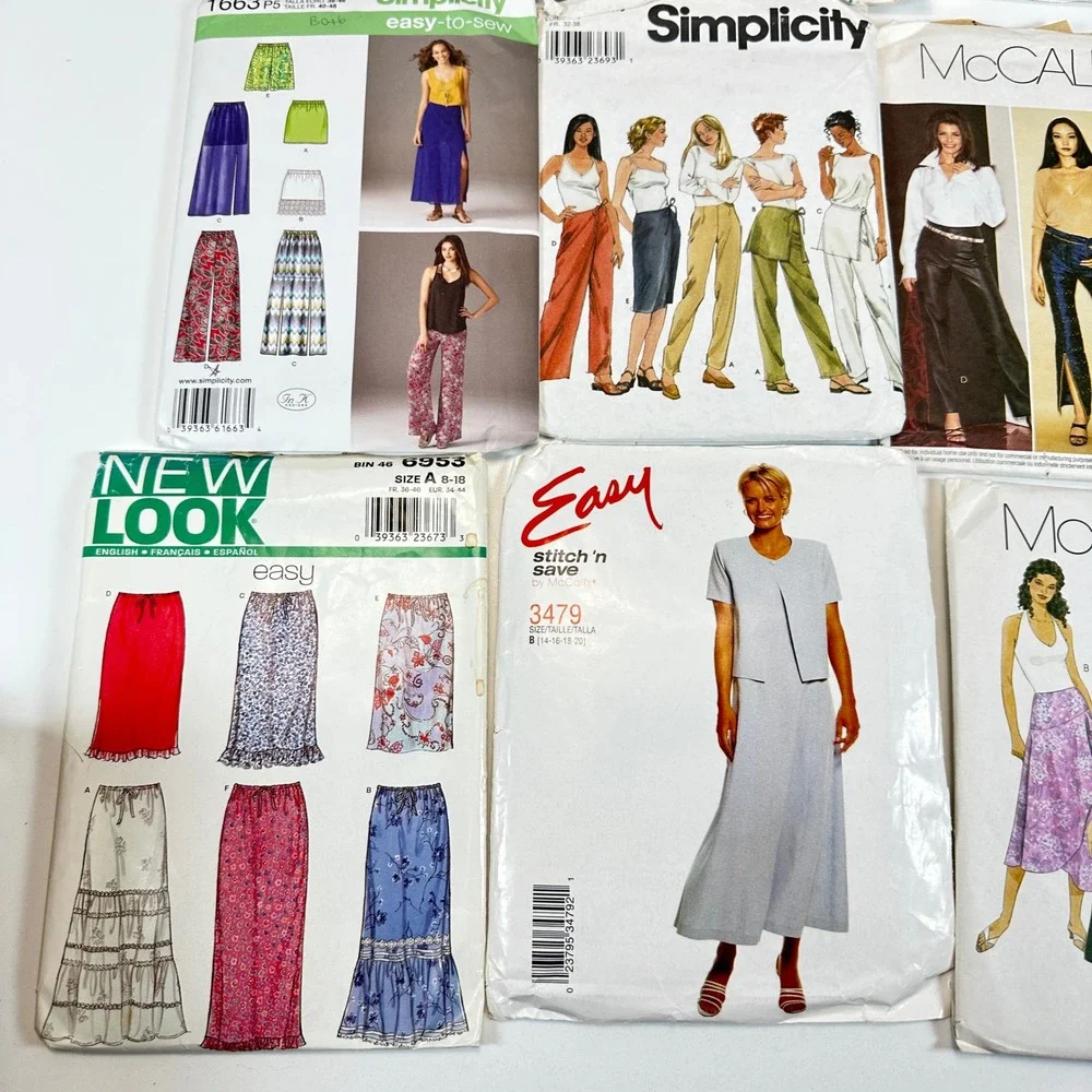VTG 24pc Sewing Pattern Lot McCalls Simplicity Butterick Skirts Pants Shorts 90s
